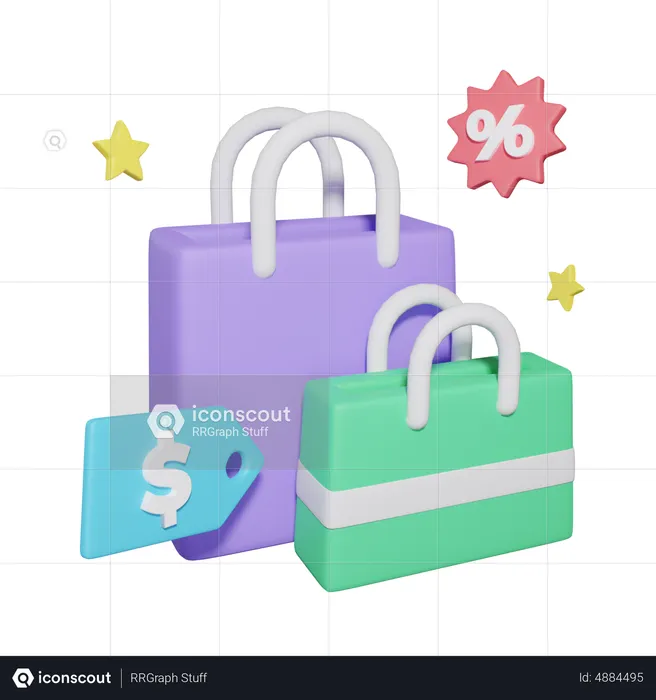 Shopping Bags  3D Icon