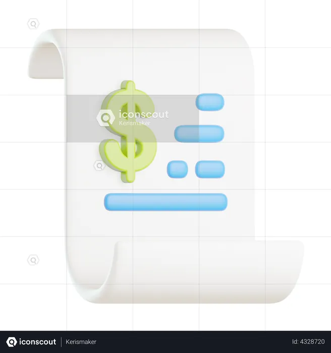 Shopping Bill  3D Icon