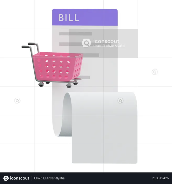 Shopping Bill  3D Illustration