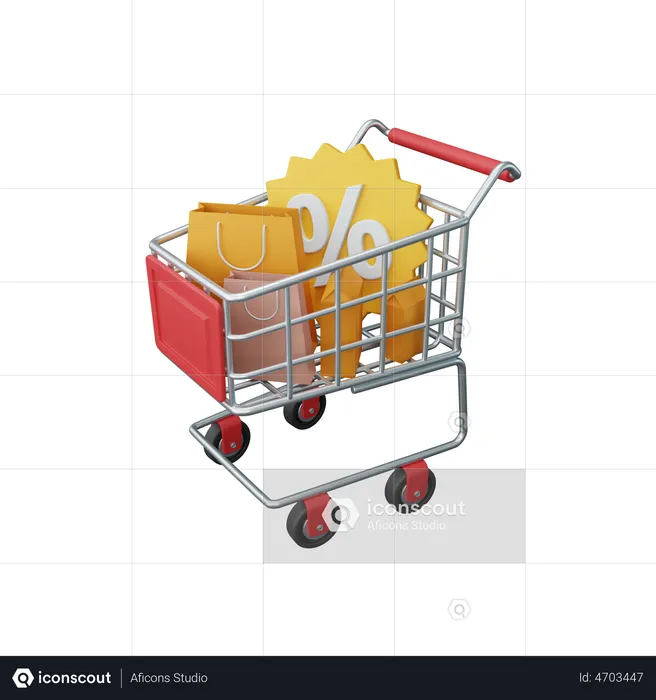 Shopping cart  3D Illustration