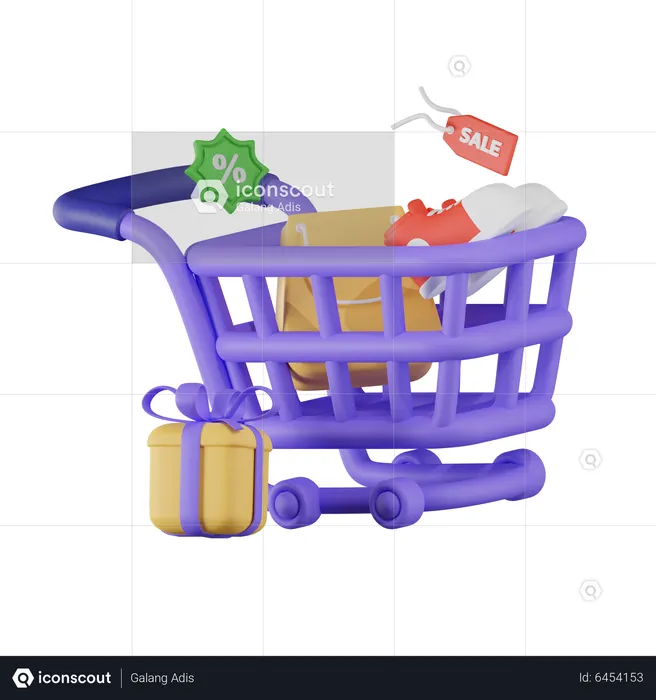 Shopping Cart  3D Illustration