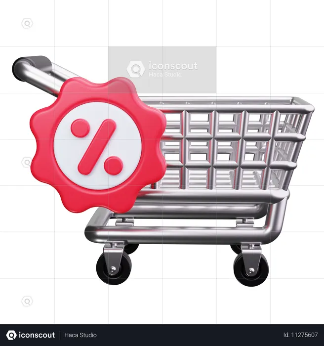 Shopping Cart Sale  3D Icon