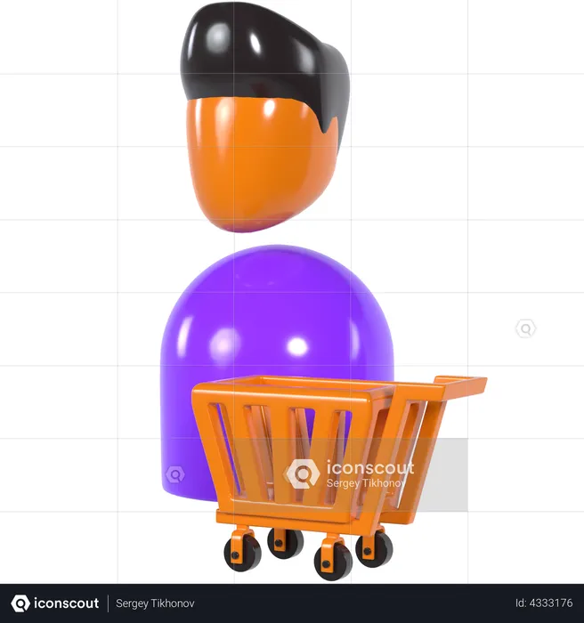 Shopping Customer  3D Illustration