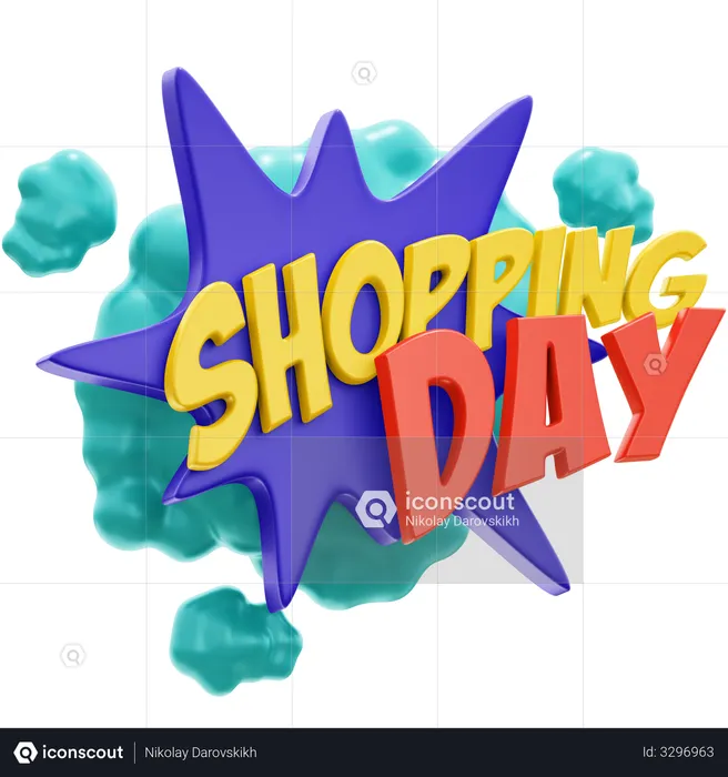 Shopping Day  3D Illustration