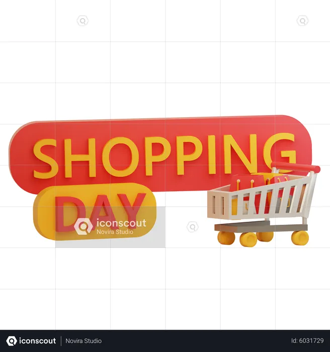 Shopping Day  3D Illustration