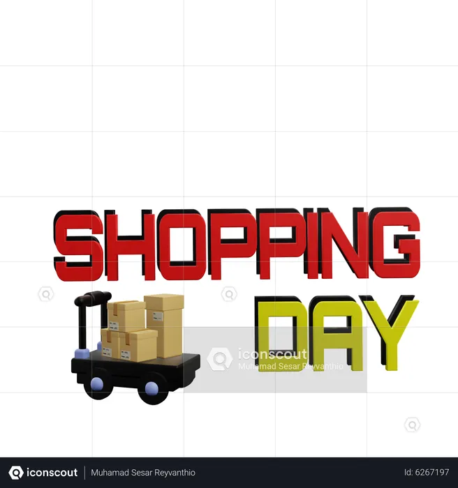 Shopping Day  3D Sticker