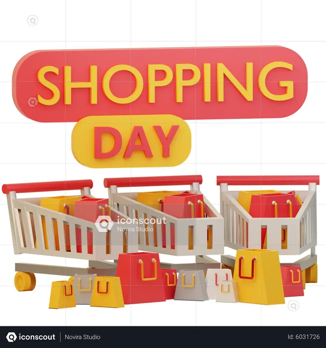 Shopping Day  3D Illustration