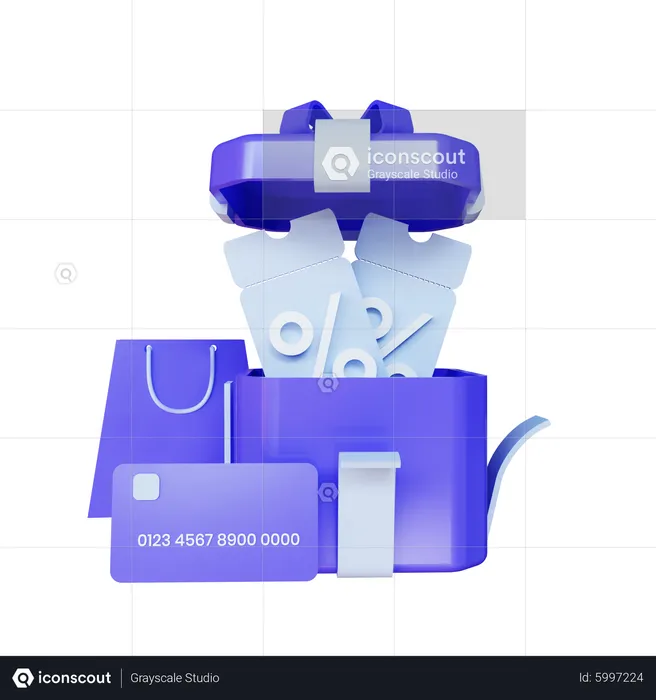 Shopping Discount  3D Illustration