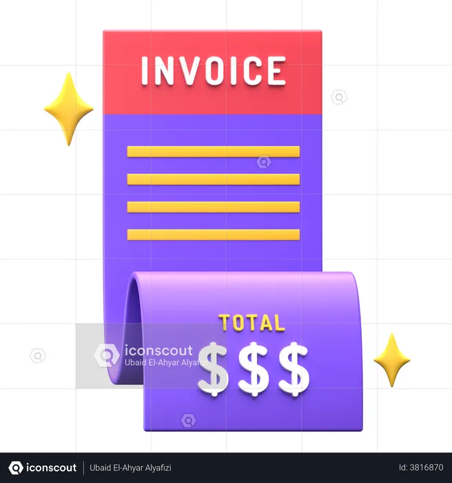 Shopping Invoice  3D Illustration