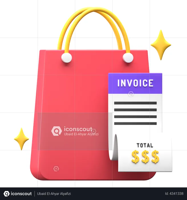 Shopping Invoice  3D Illustration