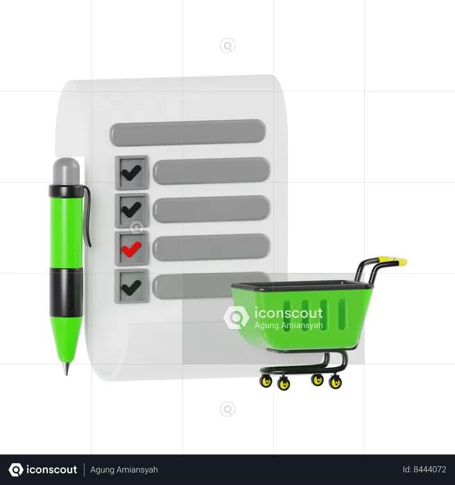 Shopping List  3D Icon