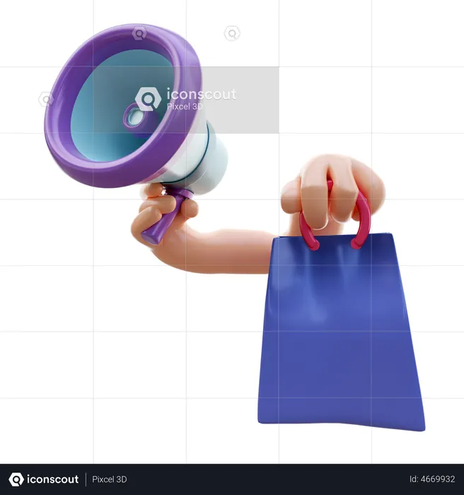 Marketing de compras  3D Illustration