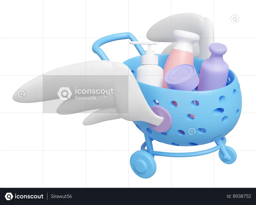 Shopping Of Shampoo Bottles  3D Icon