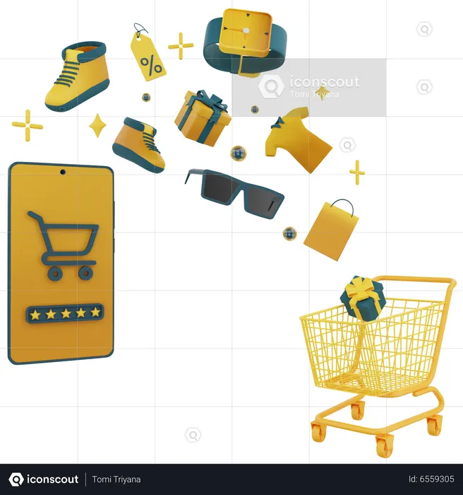 Shopping Online  3D Icon