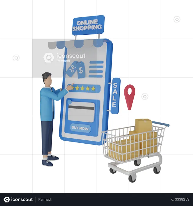 Shopping Order payment  3D Illustration