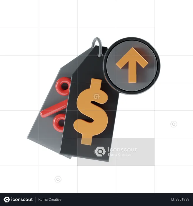 Shopping price increases  3D Illustration
