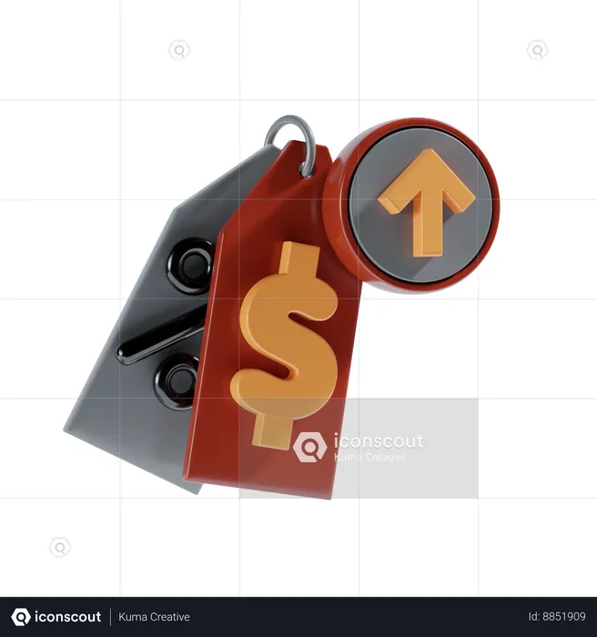 Shopping price increases  3D Illustration