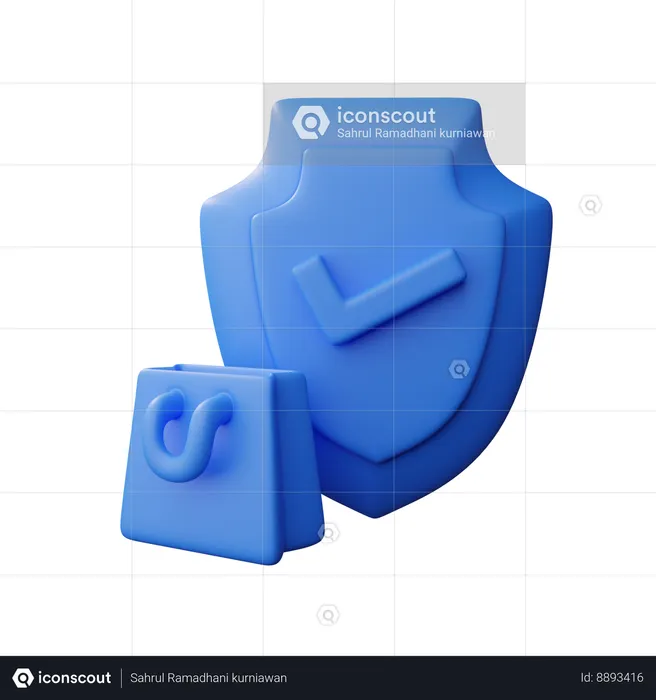 Shopping protection  3D Icon