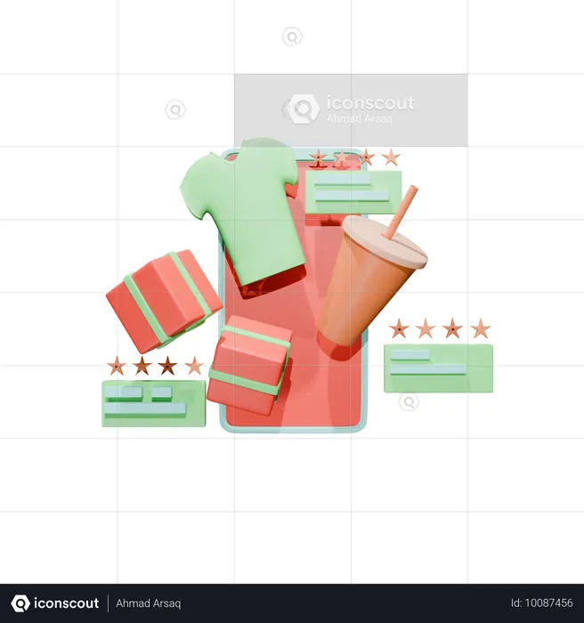 Shopping Review  3D Icon