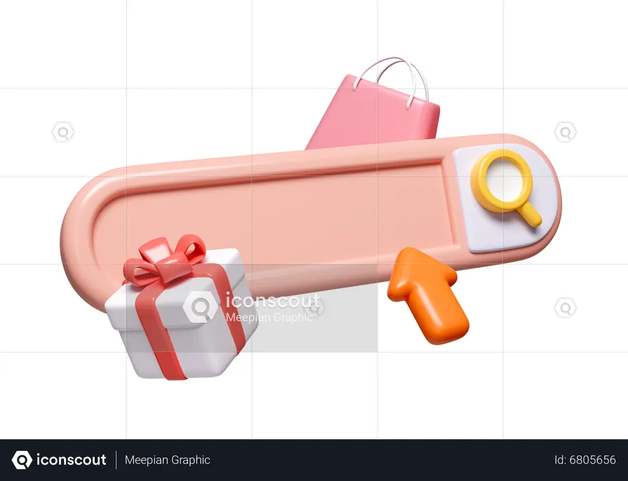 Shopping Search Bar  3D Icon