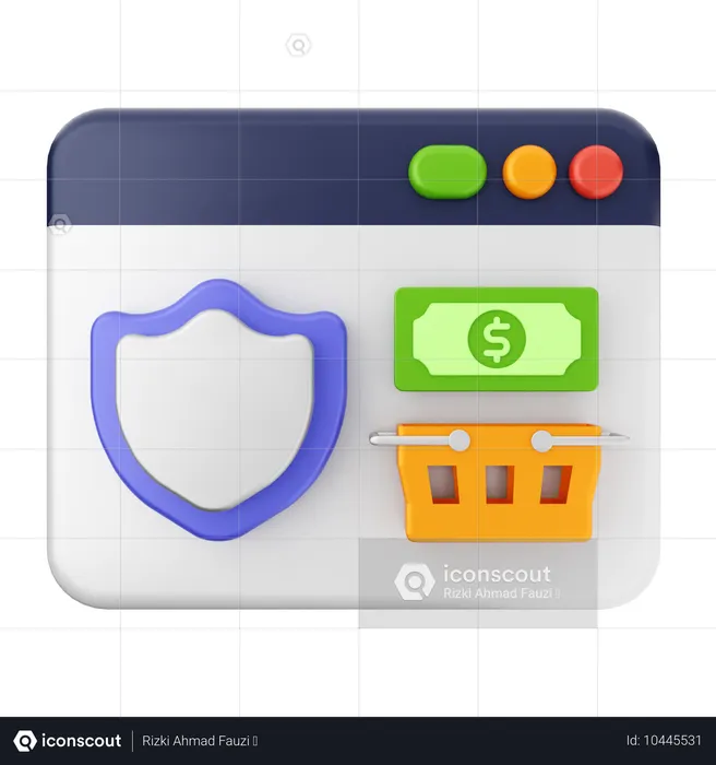 Shopping Secure  3D Icon