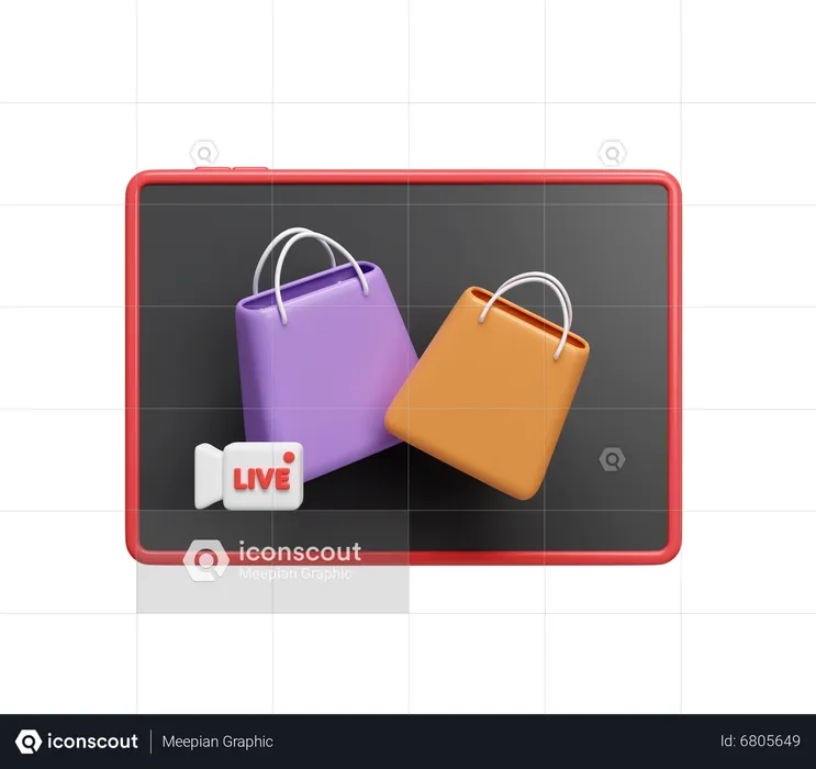 Shopping Stream  3D Icon