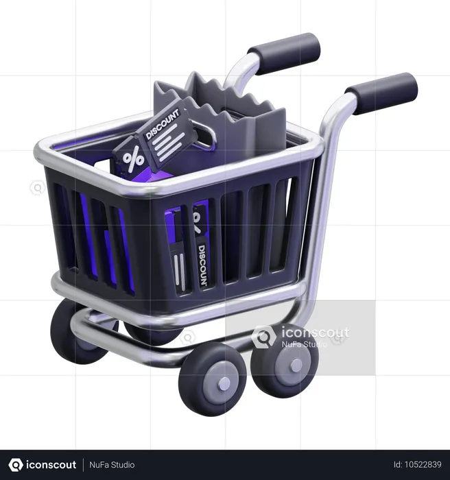 Shopping Trolley  3D Icon