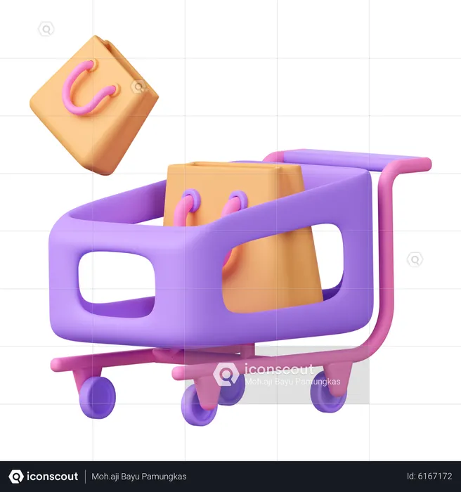 Shopping Trolley  3D Icon
