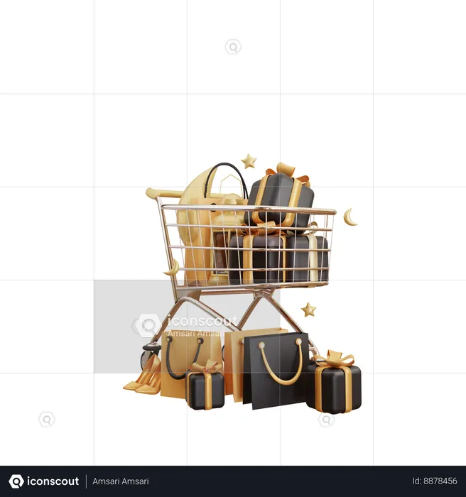 Shopping Trolley  3D Icon