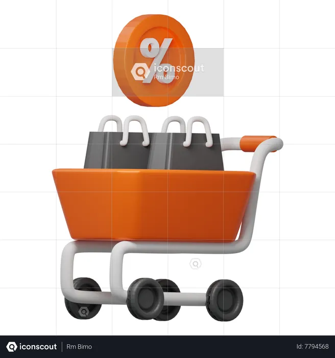 Shopping Trolley  3D Icon