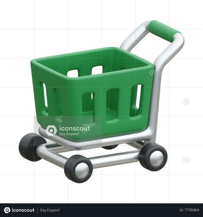 Shopping Trolley  3D Icon