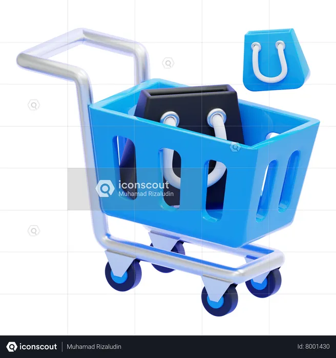 Shopping Trolley  3D Icon