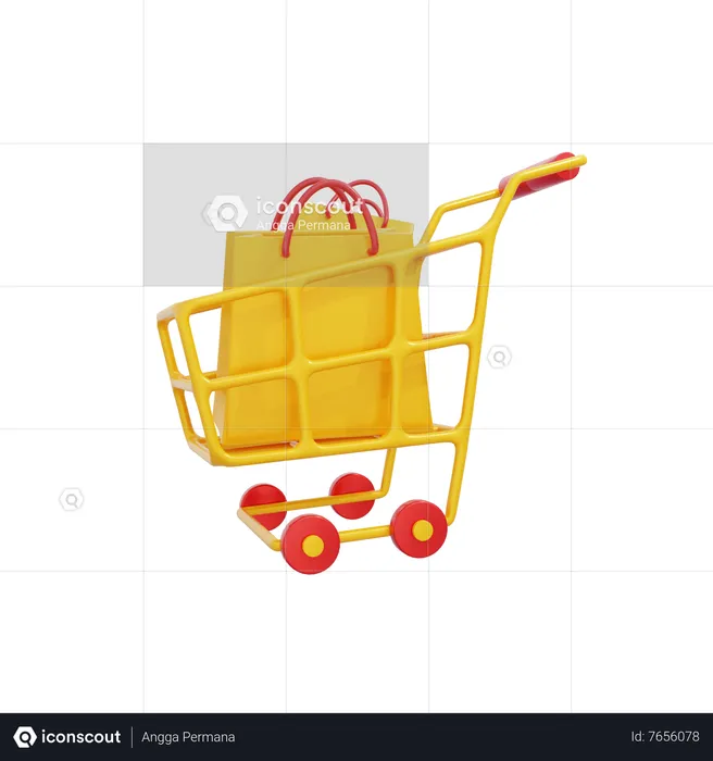 Shopping Trolley  3D Icon