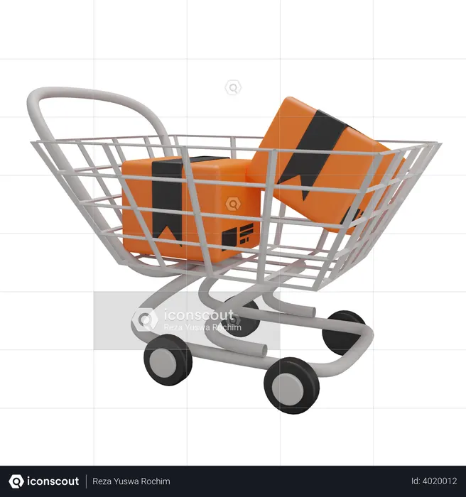 Shopping trolley  3D Illustration