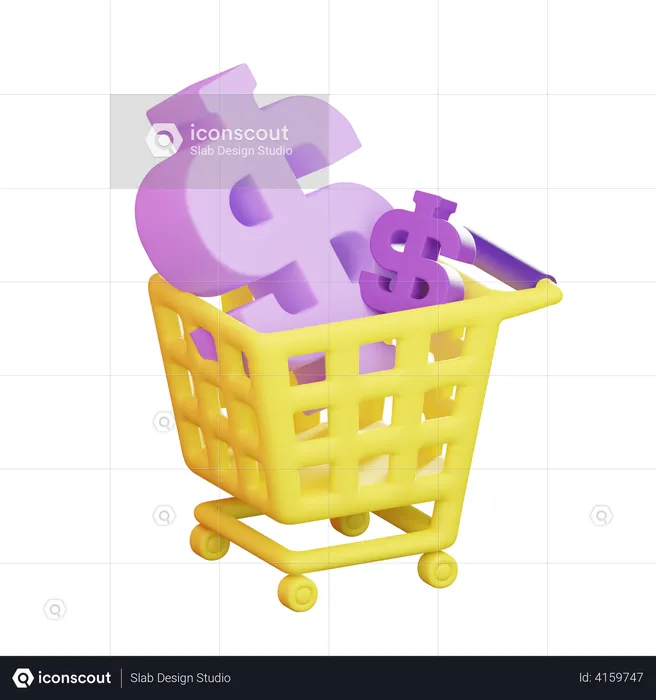 Shopping Trolley  3D Illustration