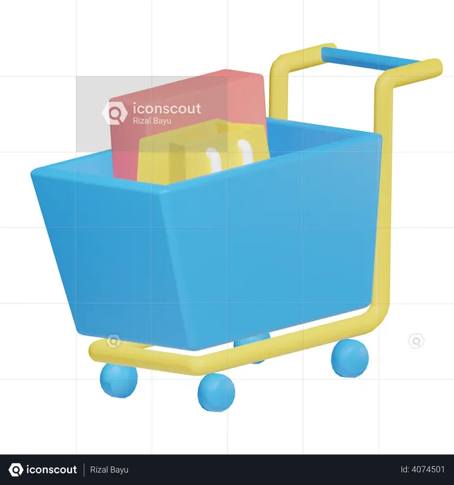 Shopping Trolley  3D Illustration