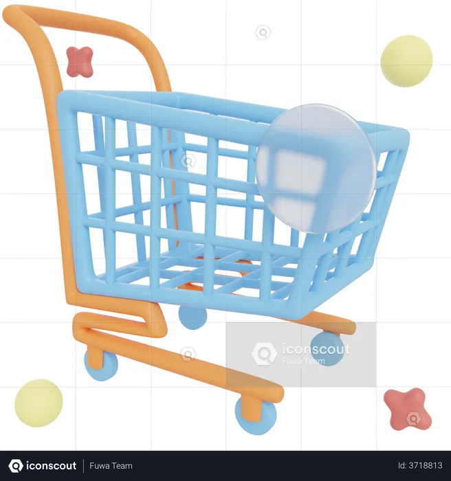 Shopping Trolley  3D Illustration