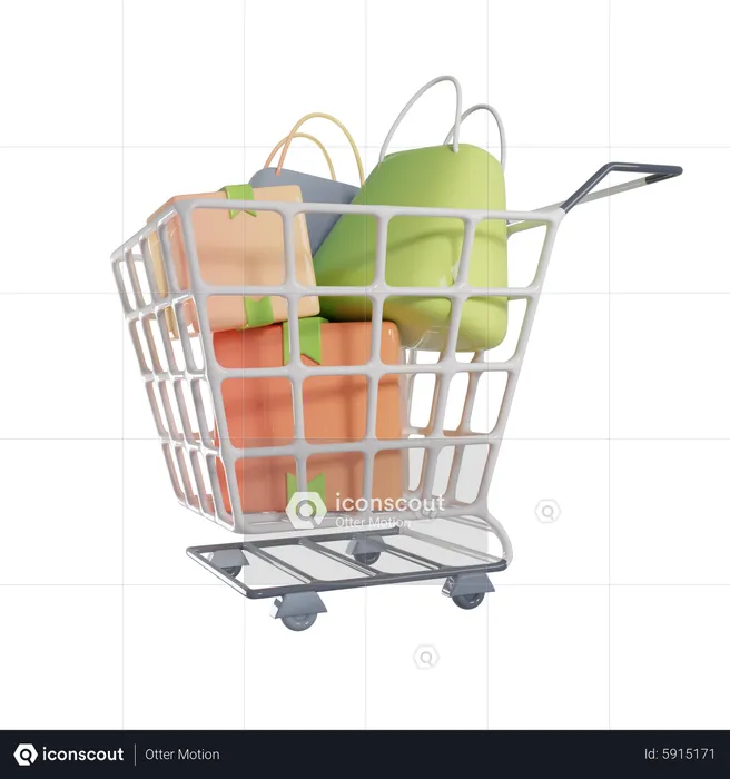 Shopping Trolley  3D Icon
