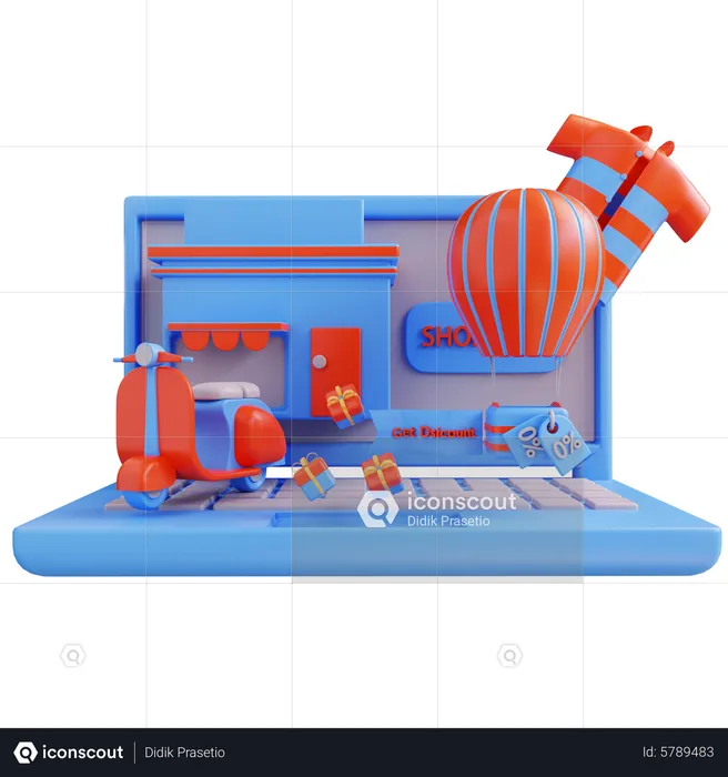 Shopping Website  3D Illustration