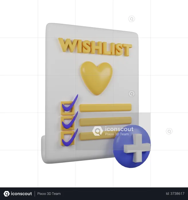 Shopping Wishlist  3D Illustration