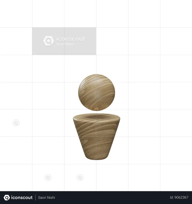 Short Rounded Person  3D Icon