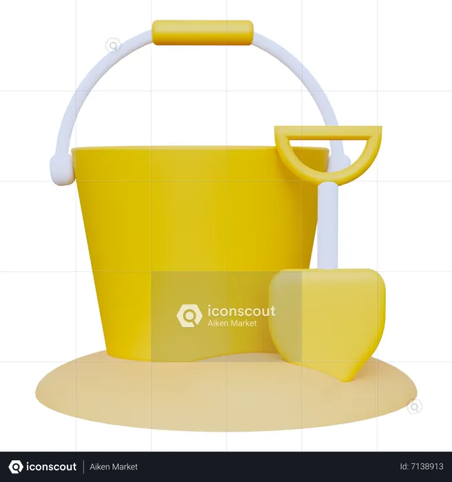 Shove and Sand Bucket  3D Icon