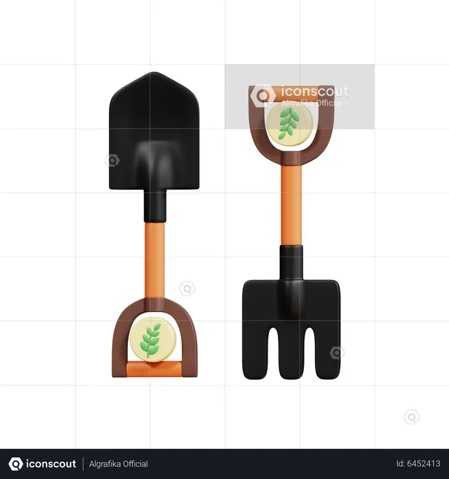 Shovel And Pitchfork  3D Icon