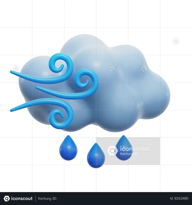 Showery Weather  3D Icon