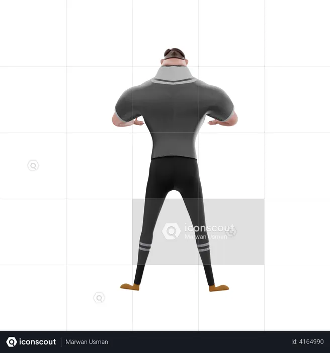 Showing Biceps  3D Illustration