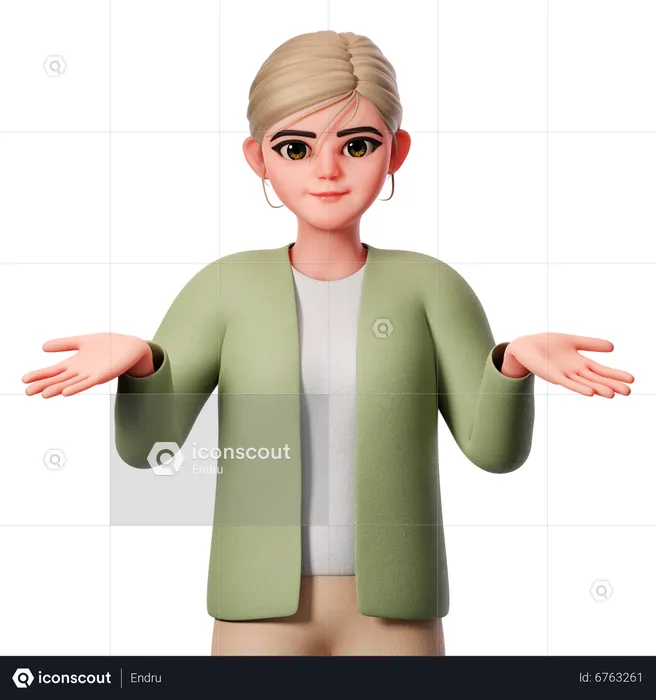 Showing Shrugging Pose  3D Illustration