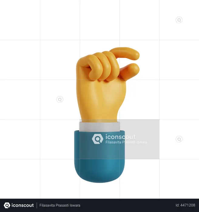 Showing Small Hand Gesture  3D Illustration