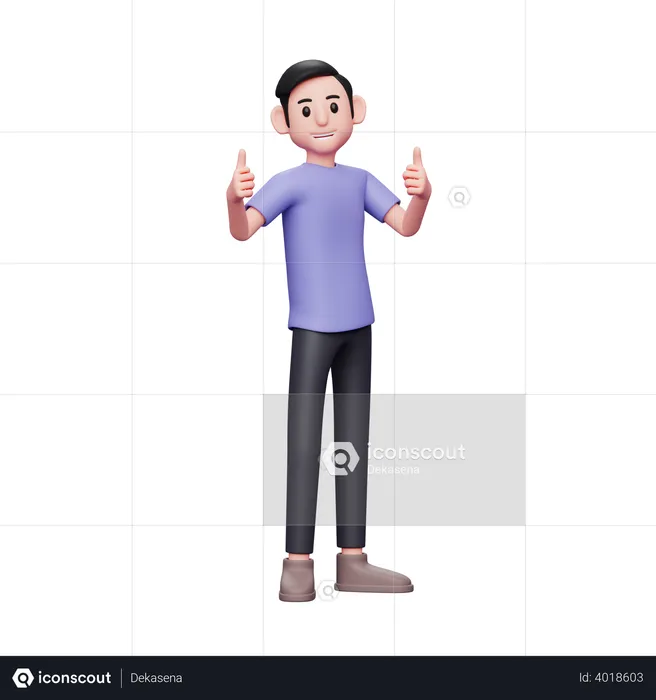 Showing Thumbs up  3D Illustration