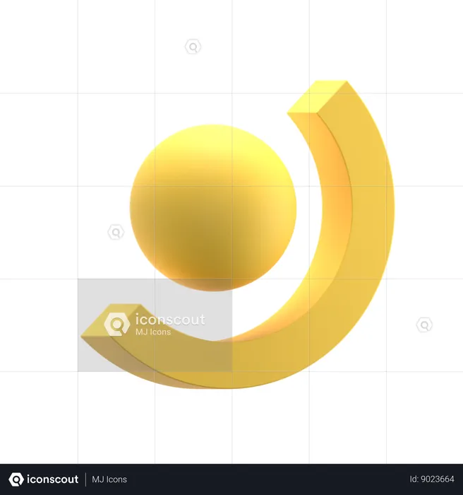 Shpere with curve  3D Icon