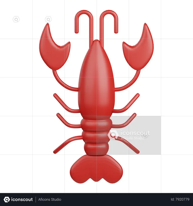 Shrimp  3D Icon